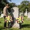 Cemetery Flowers for Grave – Artificial 24-Head Chrysanthemums, Rose & Daisy Bouquet with Vase for Outdoor Grave and Headstone Decorations (Purple)